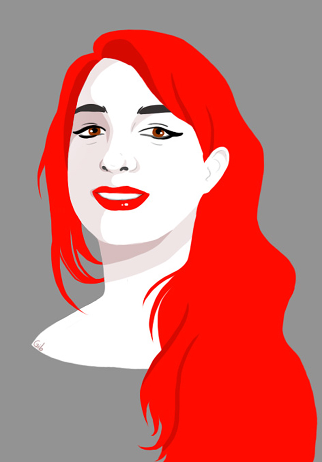 digital portrait, numérique, portrait, red hair, rousse