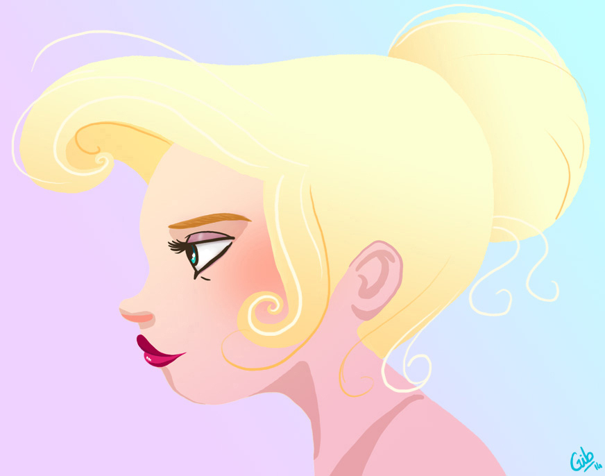 illustration croquis quick art pastel profil