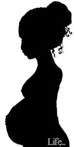 life femme enceinte dessin encre de chine silhouette