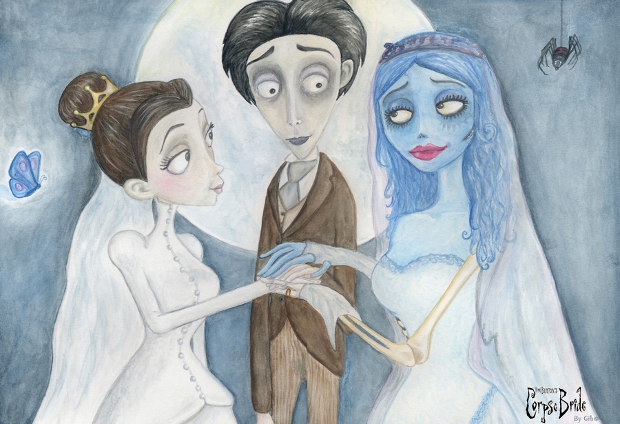 Corpse Bride trio Aquarelle.