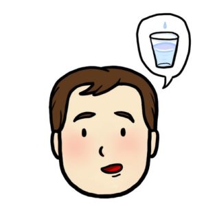 Illustration aide au langage document orthophonie logopédie j'ai soif boire eau verre d'eau