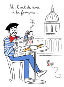 Cliché français baguette illustration toulouse