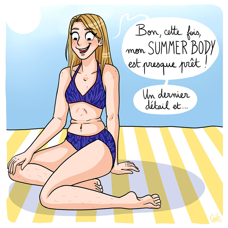 Illustration humour summer body - illustratrice Toulouse Marie Gib Roumégoux