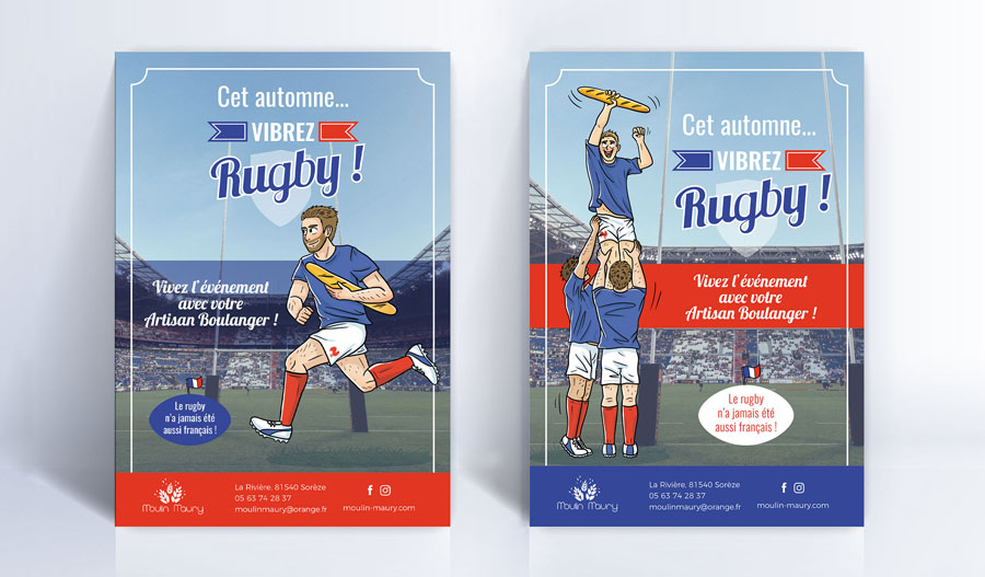 Affiches - Illustrations humour pour la coupe du monde de rugby en France 2023 par Marie Roumégoux | Gib