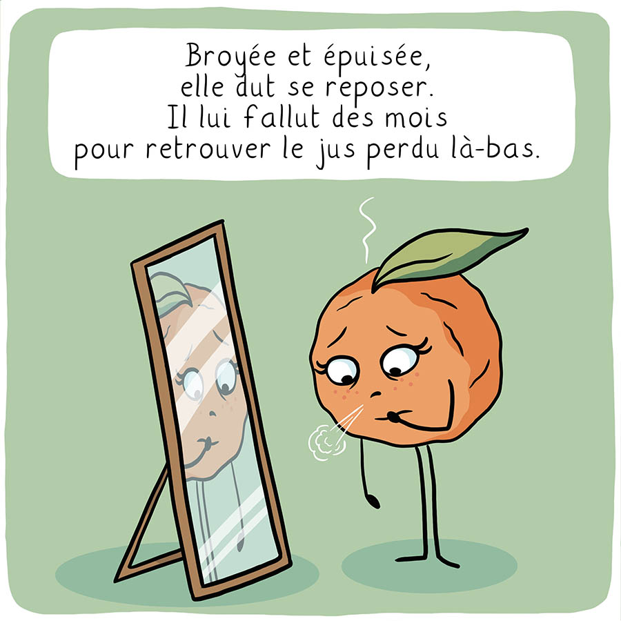 BD La petite mandarine, bande dessinée sur le burn out par marie Roumégoux | Gib (illustratrice à Toulouse)